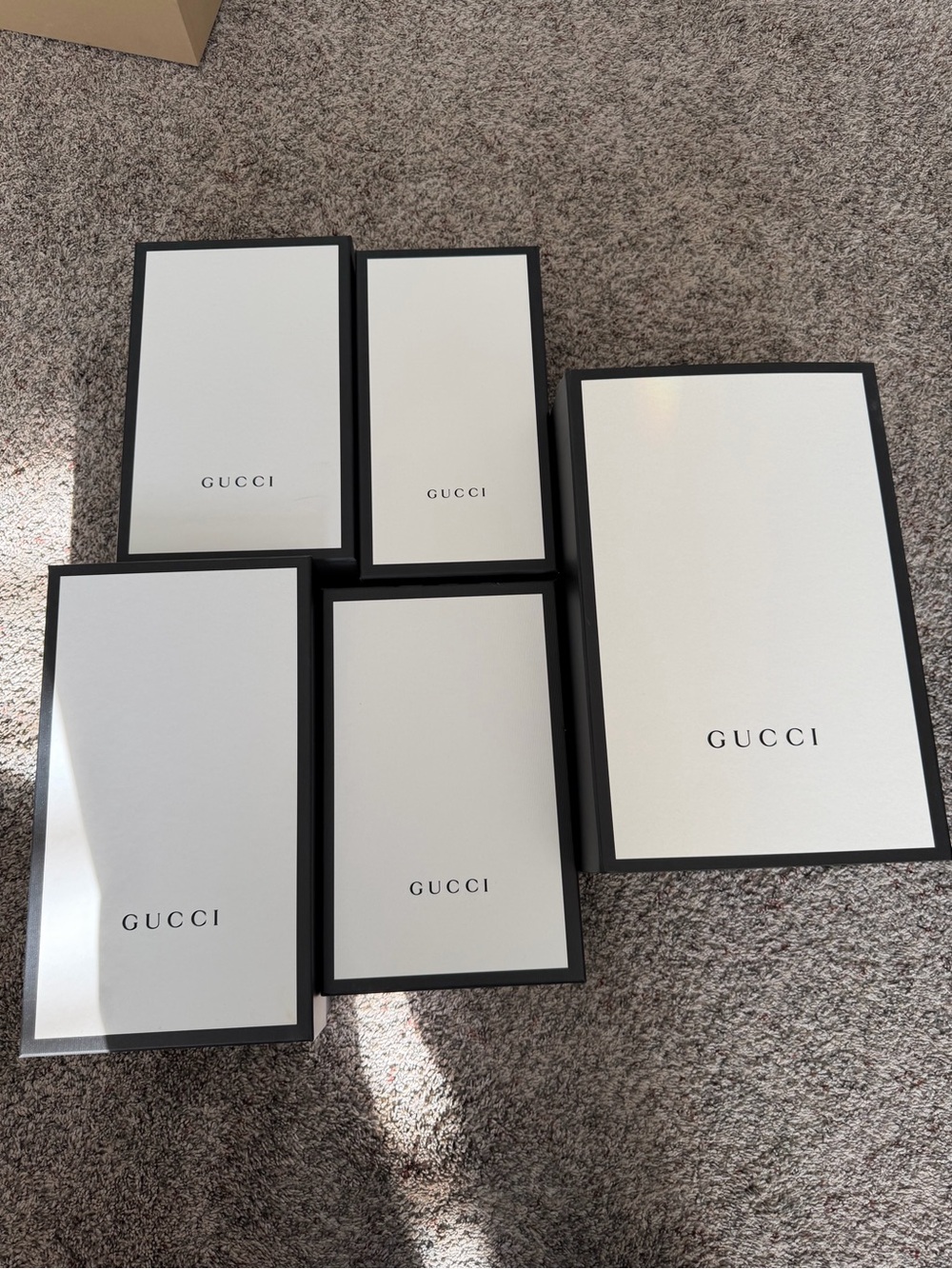 Gucci White and Black Logo Boxes - Set of 5